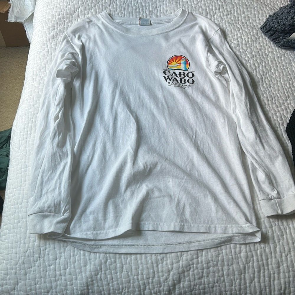 White long sleeve cabo top - size small